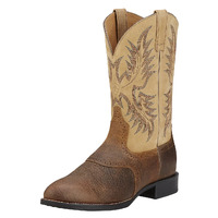 Ariat Mens Heritage Stockman Western Boots (10002247) Tumbled Brown/Beige