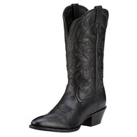 Ariat Womens Heritage R-Toe Western Boots (10001037) Black Deertan