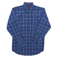 Bisley Mens Western L/S Shirt (BS70270_CMZB) Blue Medium Check [SD]