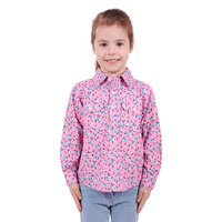 Hard Slog Childrens Floria 1/2 Placket L/S Shirt (H3S7101153) Pink [SD]