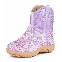Roper Infant Glitter Boots (16901520) Lavender/Floral [SD]