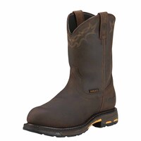 Ariat Mens Workhog Pull On Composite Toe Work Western Boots (10001200) Oily Distressed Brown
