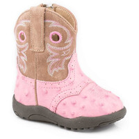 Roper Infant Cowbaby Daniela Boots (16224215) Pink Ostrich/Tan