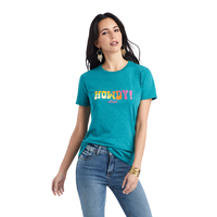 Ariat Womens Howdy S/S Tee (10042726) Teal Heather [SD]