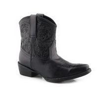 Roper Womens Dusty Tooled Western Boots (21980057) Black Leather