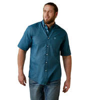 Ariat Mens Wrinkle Free Eli Classic S/S Shirt (10044885) Reef Blue [SD]