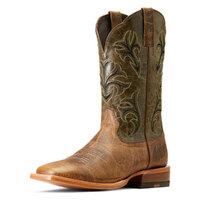 Ariat Mens Cowboss Western Boots (10046854) Crinkled Brown/Prairie Green [SD]