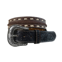 Roper Mens 1.1/2" Buff Milled Genuine Leather Belt (8661500) Brown