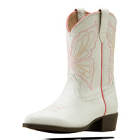 Ariat Childrens Heritage Butterfly Western Boots (10050884) Distressed Ivory