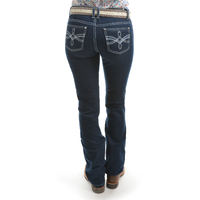 Pure Western Womens Stella Bootcut Jeans - 34 Leg (PCP2208243) Dark Night