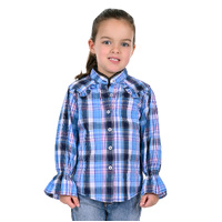 Pure Western Girls Shiloh L/S Shirt (P3S5573787) Blue [SD]