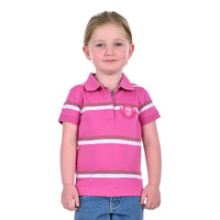 Pure Western Girls Emerie S/S Polo (P3S5563694) Pink/White [SD]