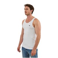 Ringers Western Mens Outback Ribbed Singlet (122116RW) White [GD]