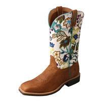 Twisted X Womens 11" Top Hand Western Boots (TCWTH0017) Tan/Floral [SD]