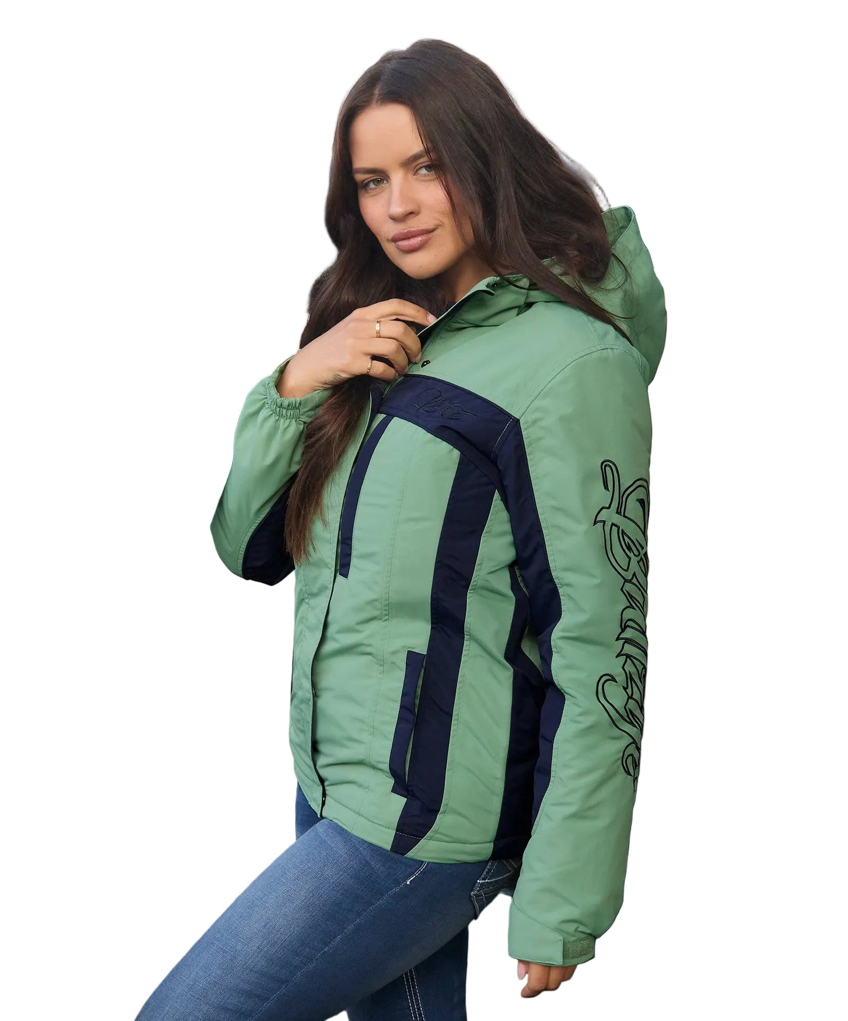 Bullzye Womens Carla Jacket (B6W2709529) Moss/Navy | Allingtons
