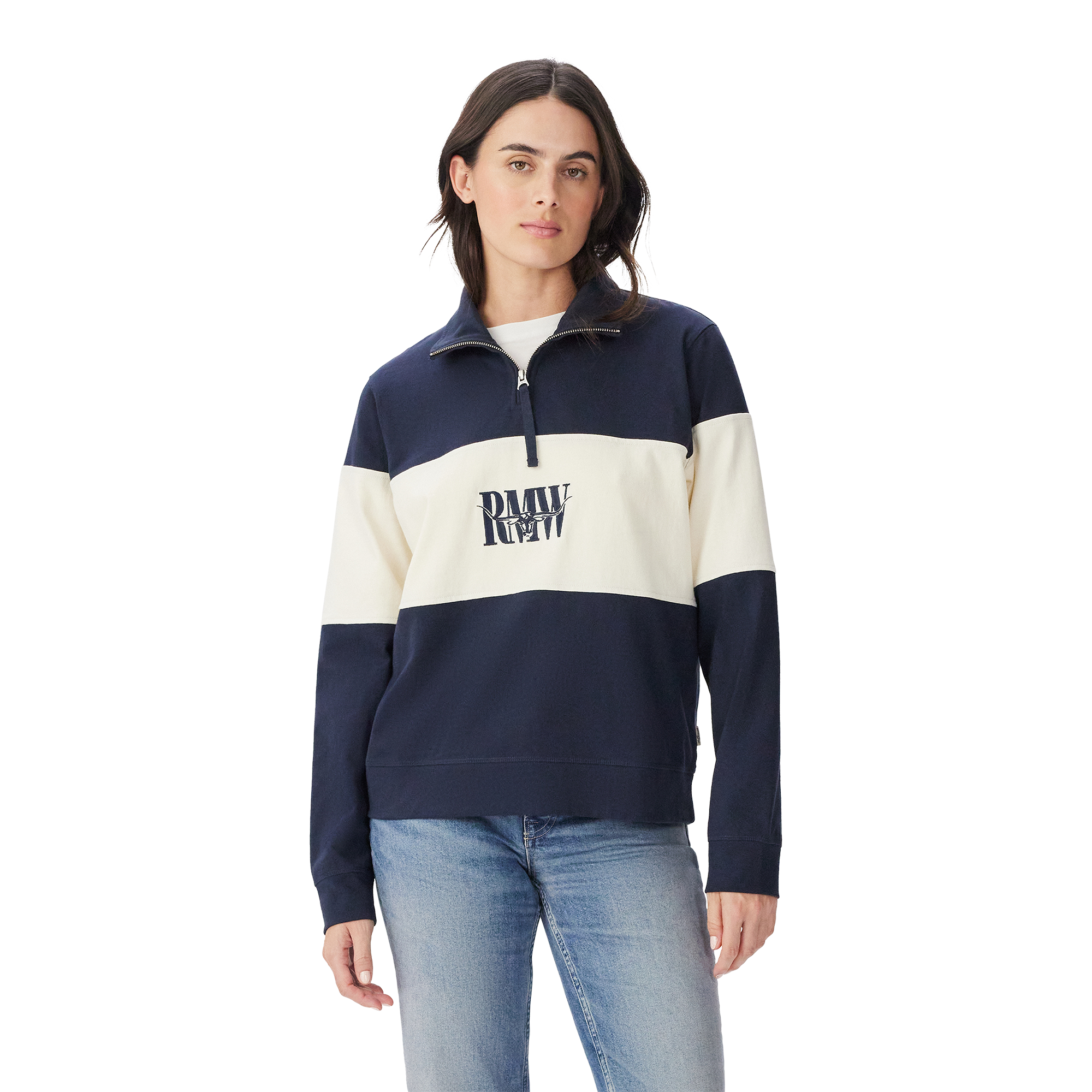 R.M.Williams Womens Trickett Panel Sweatshirt (KZR00BB01) French