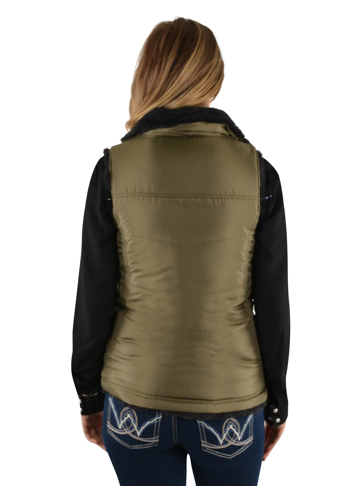 Wrangler Womens Carrie Reversible Vest (X2W2690770) Olive/Black [SD]
