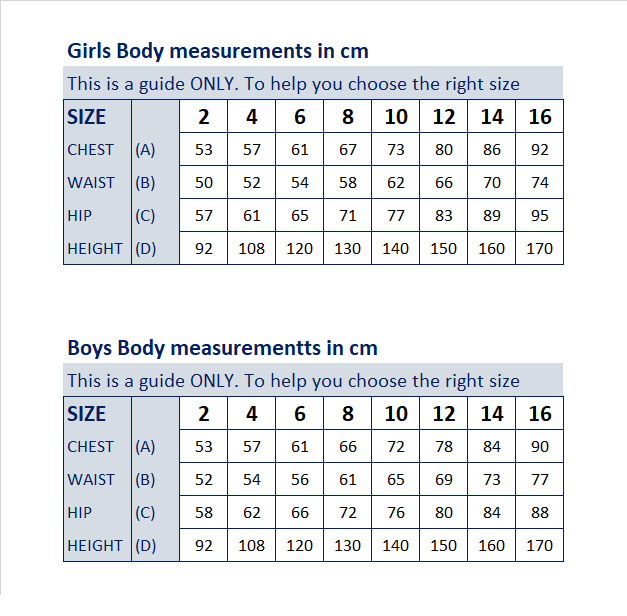 Sizing Guides Sizing Thomas Cook