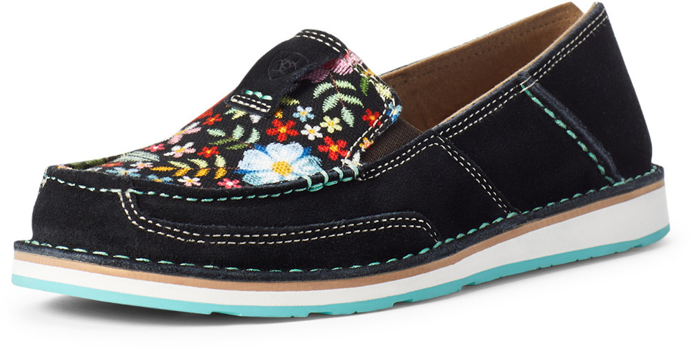 Buy Ariat Womens Cruiser SlipOn Shoe (10035828) Black Suede/Pop Floral [SD] Online Australia
