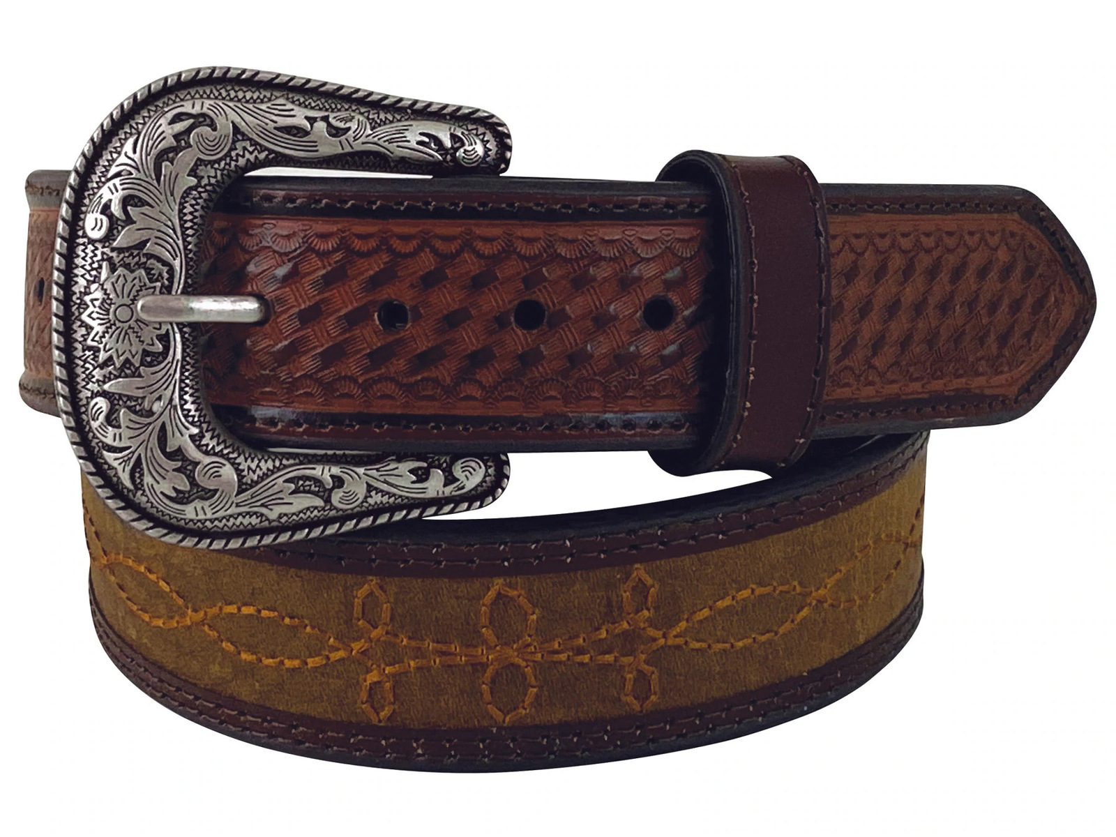 The Crazy Horse Men's Stitched Leather Belt