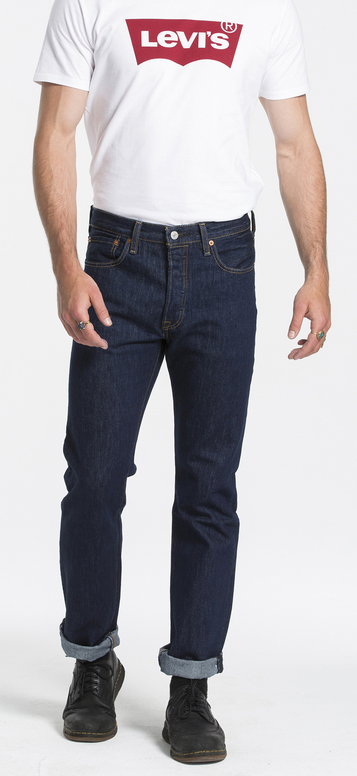 Levi's Mens 501 Original Straight Fit Jeans (00501-0115) Rinse Online Australia