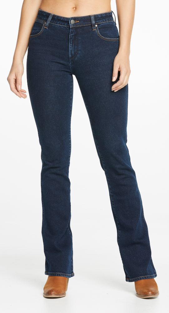 Buy Wrangler  Classics Womens Original Mid Waist Bootcut Jeans  (W/091040/OR5) Rinse Online Australia