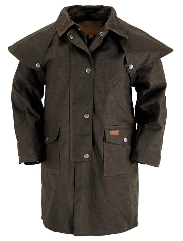 Outback Trading Childrens Oilskin Duster Coat (2602) Brown