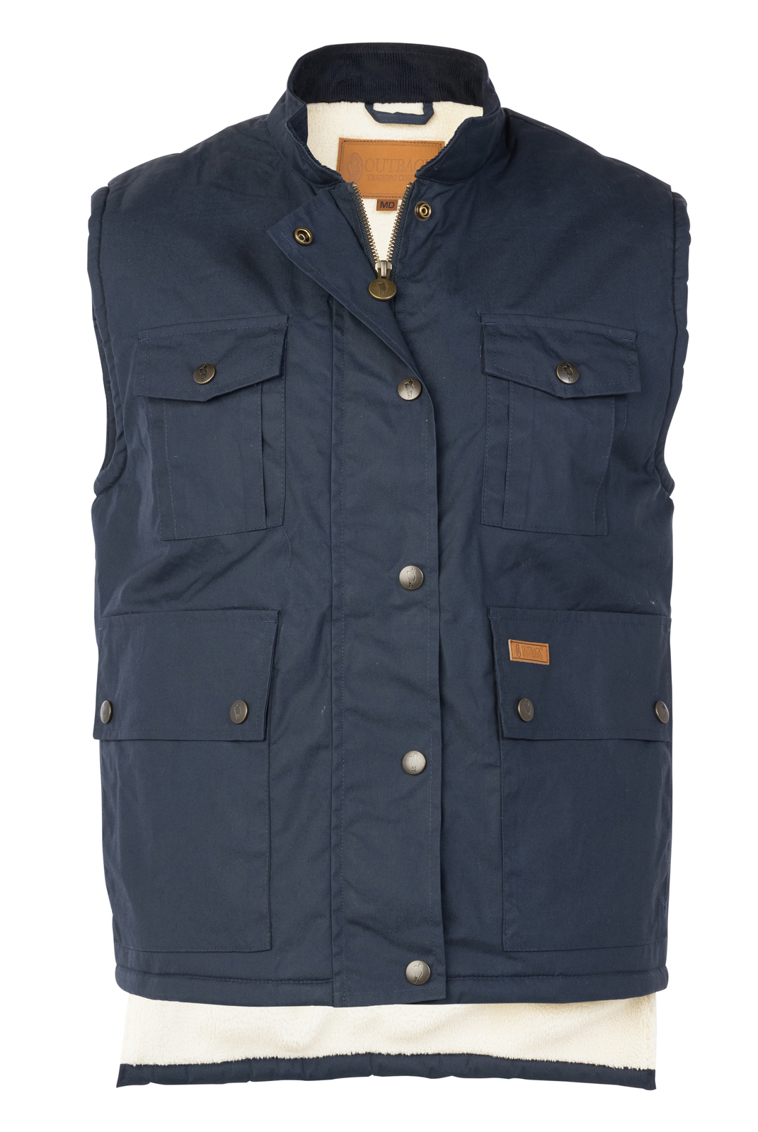 Buy Outback Trading Mens Yarra Dry Wax Vest (6190) Navy Online Australia