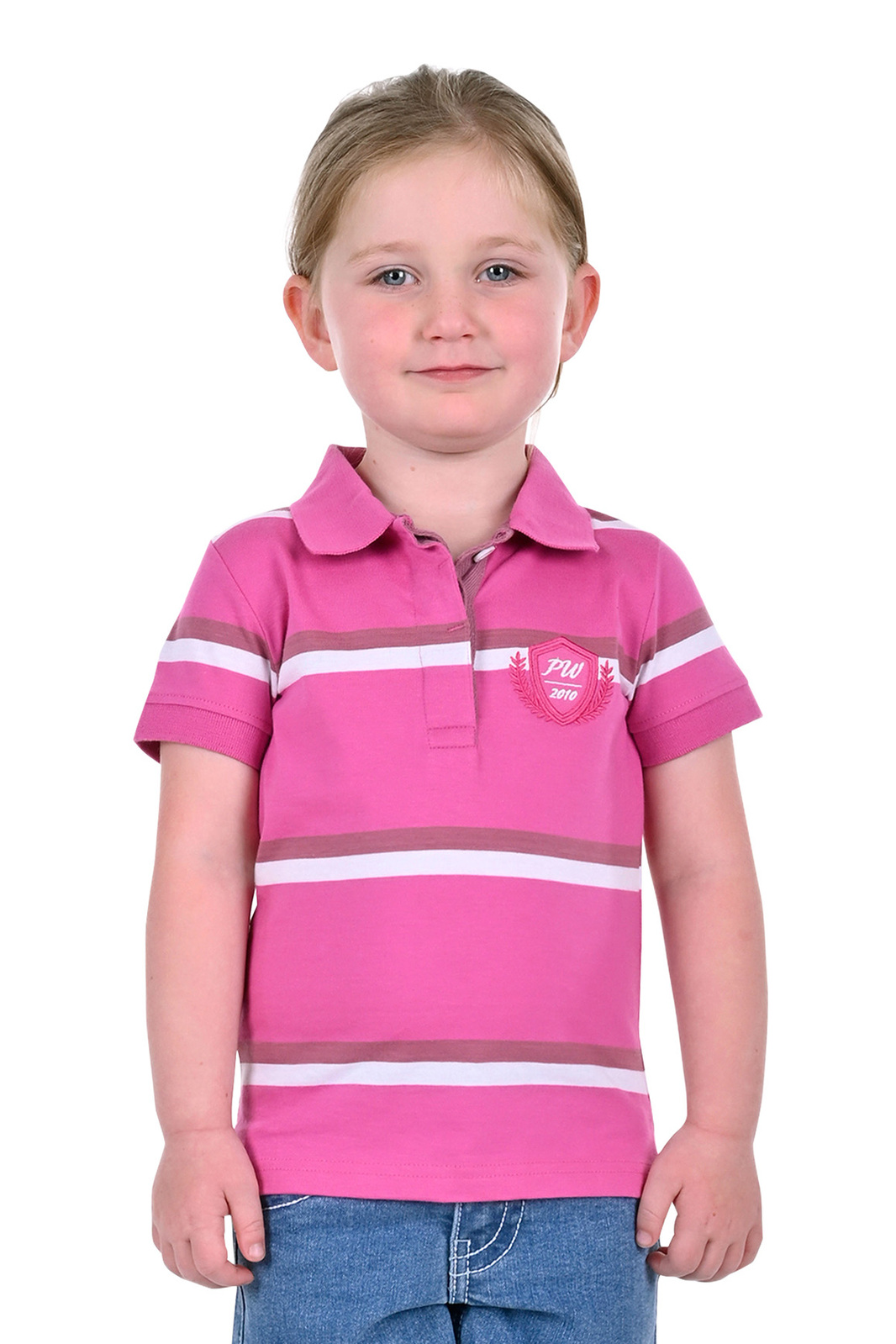Buy Pure Western Girls Emerie S/S Polo (P3S5563694) Pink/White [SD ...