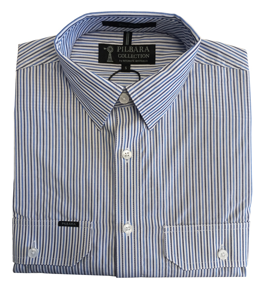 Buy Ritemate Mens Pilbara Classic Cotton Dual Pocket Stripe S/S Shirt ...