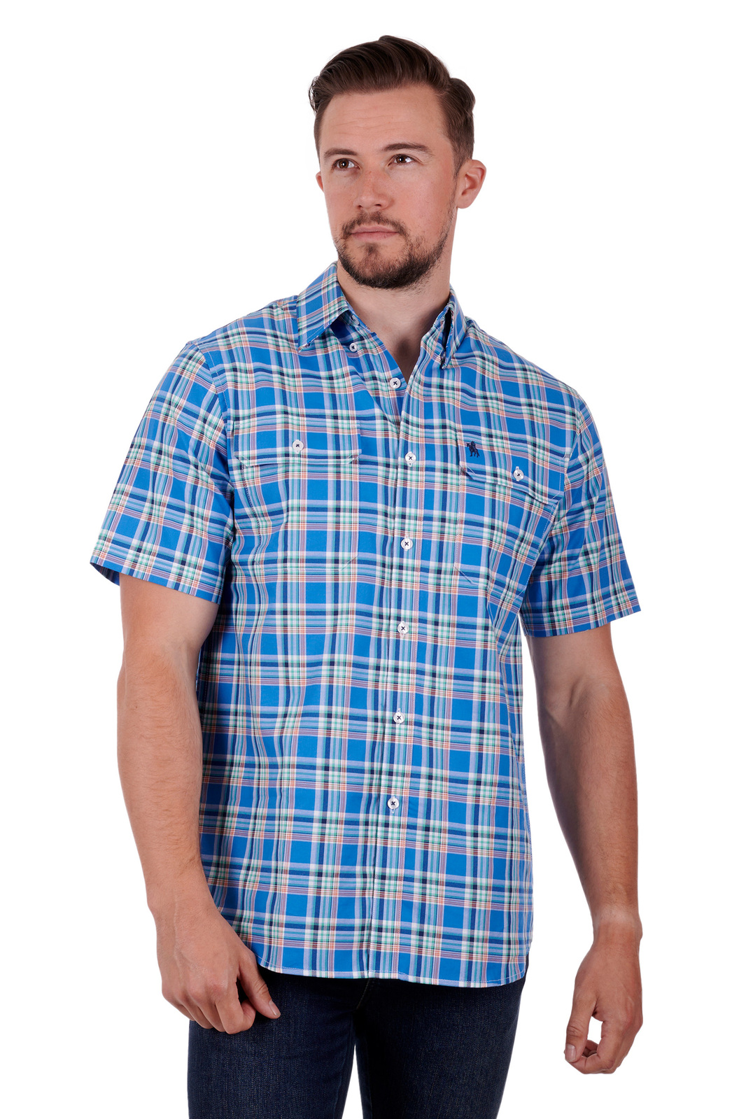Buy Thomas Cook Mens Baxter S/S Shirt (T3S1110042) Blue/Tan [SD] Online ...