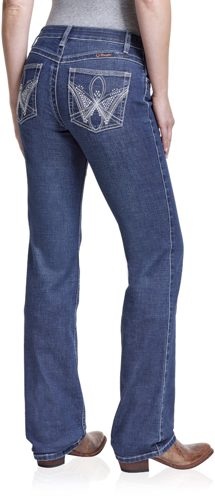 Wrangler Womens Q-Baby Mid Rise Bootcut Jeans (WRQ20WI34) Wild Streak