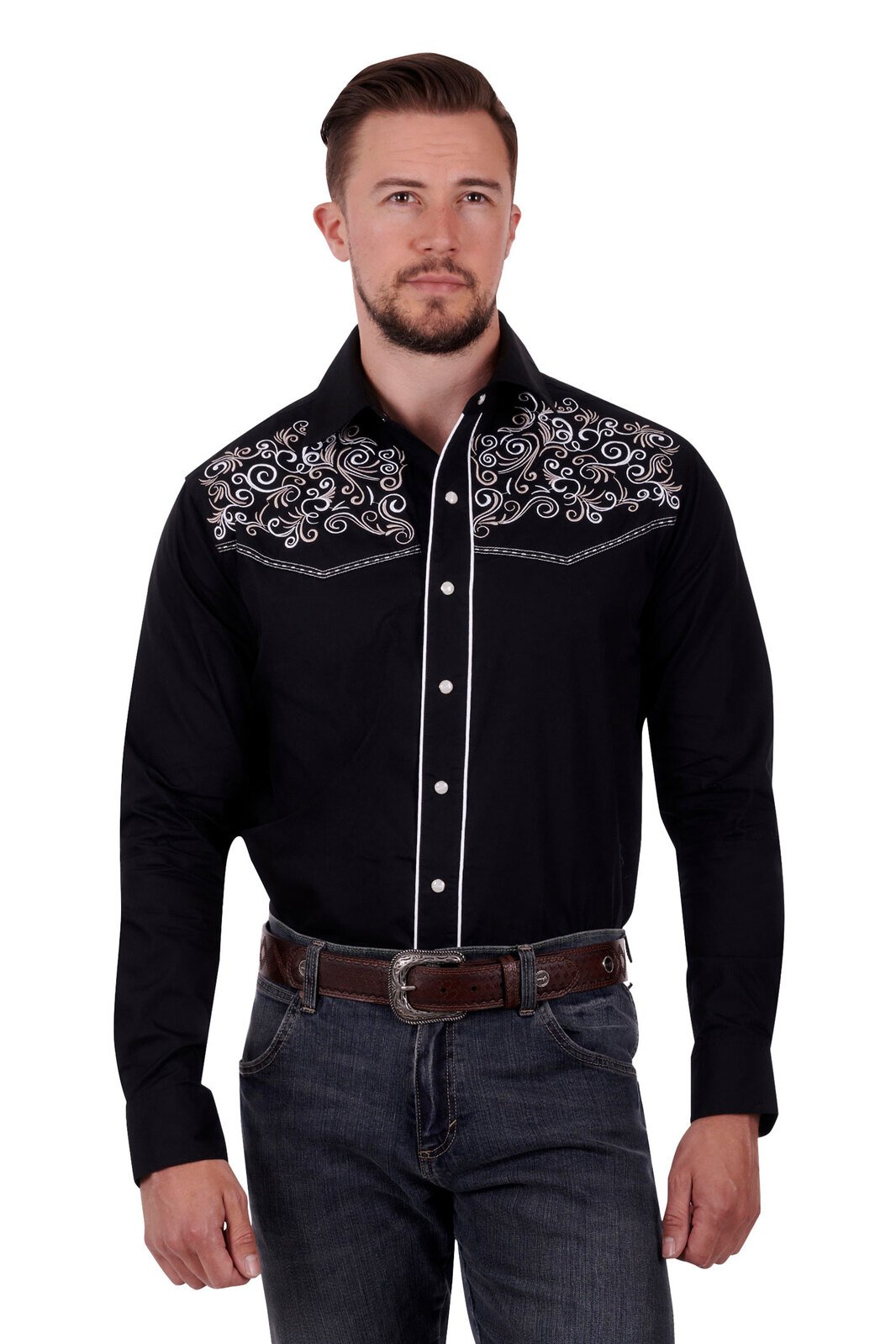 Buy Wrangler Mens Campbell L/S Shirt (X3S1113985) Black [SD] Online ...
