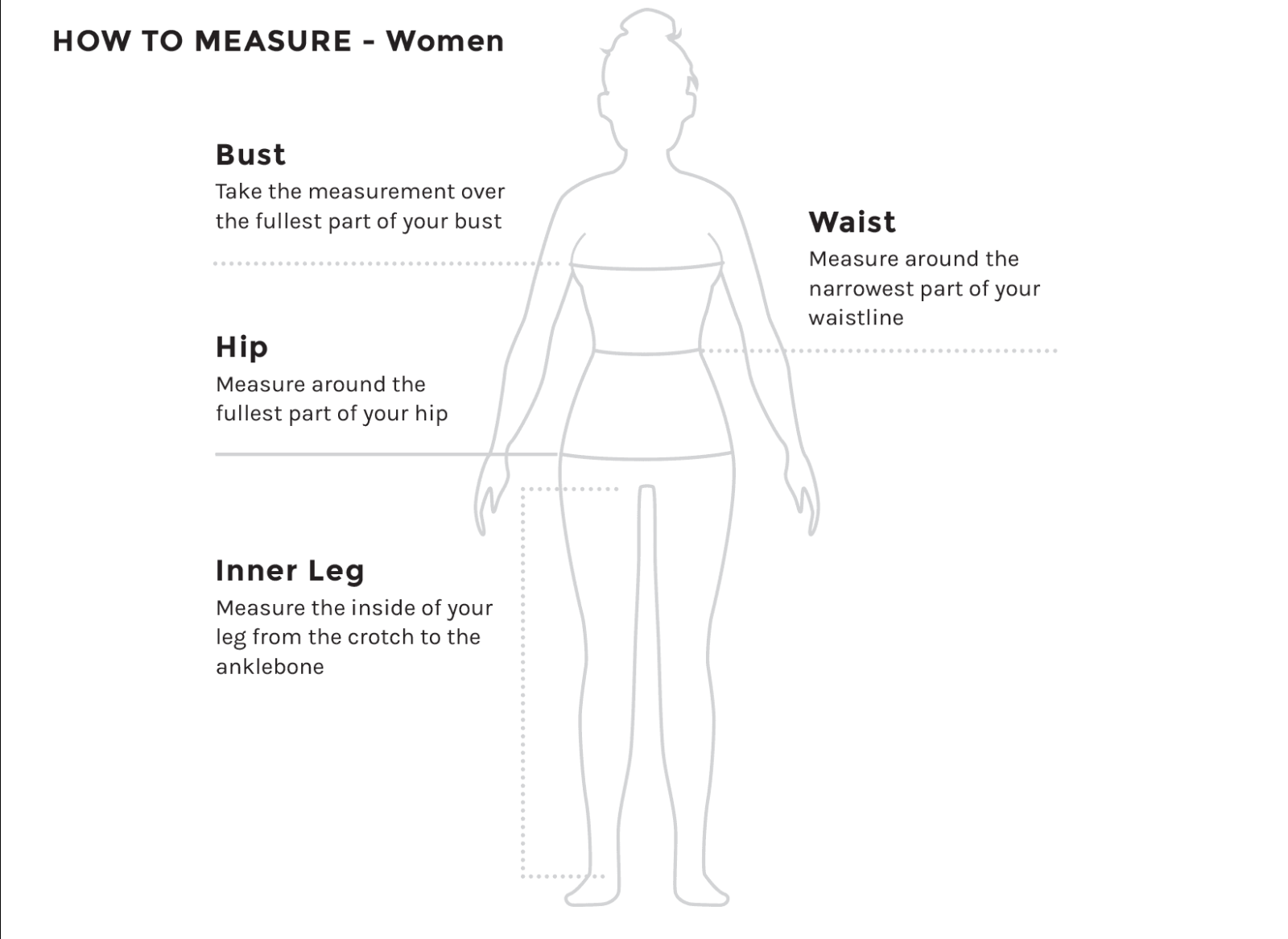 How to Measure - Female Body type