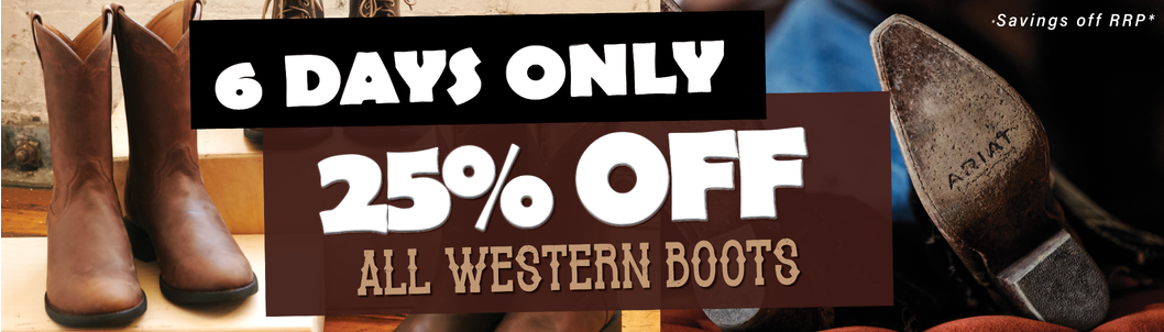 2022 May | 25% off Western Boots