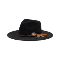 Avenel Hats Womens Clover Wool Felt Wide Brim Hat (61802) Black One Size [SD]
