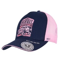 Bullzye Highway High Profile Trucker Cap (B5S2948CAP) Navy/Pink OSFM
