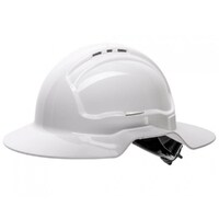 Frontier Tuffguard Broad Brim Vented Hard Hat with Ratchet Harness (FRTGBB57RWW) White OSFA