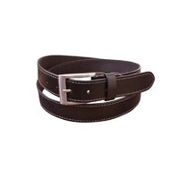 Jacaru Stitched 35mm Leather Belt (6015) Brown 38"
