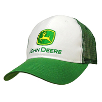 John Deere Unisex JD Logo 6 Panel Mesh Cap (13080002WH00) White/Green OSFM