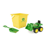 John Deere Childrens 15cm JD Sandpit Set with Tractor, Square Bucket and Shovel (47339)