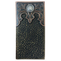 Roper Mens Rodeo Wallet (8144100) Tooled Yoke Brown