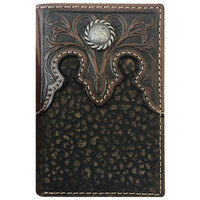 Roper Mens Tri-Fold Wallet (8142100) Tooled Yoke Brown