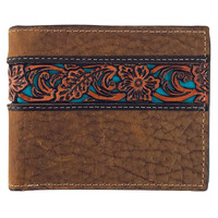 Roper Bi Fold Tooled Leather Wallet (8150100) Tan [SD]