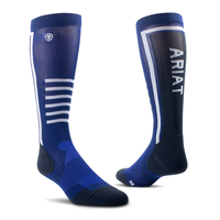 Ariat Unisex AriatTek Slimline Performance Socks (10041197) Blue/Black One Size