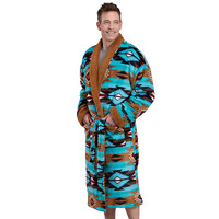 Roper Mens Fleece Robe (7355500) Aztec Green