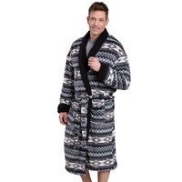 Roper Mens Fleece Robe (7355501) Aztec Black