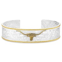 Montana Silversmiths Longhorn Trails Cuff Bracelet (BC6145)