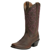 Ariat Womens Round Up Square Toe Boots (10014172) Powder Brown