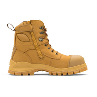 Blundstone 992 Lace Up Zip Safety Boots (992) Wheat Nubuck